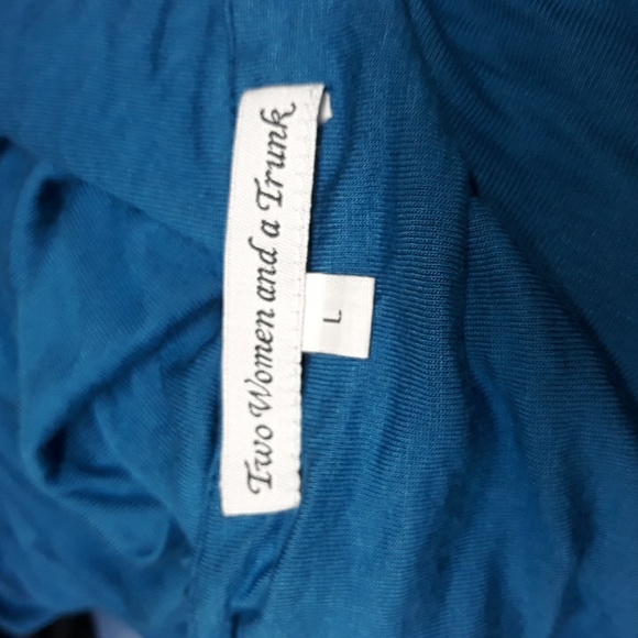 Blue Rayon Sleeveless Wiggle Dress Ruched Side - Picture 5 of 6